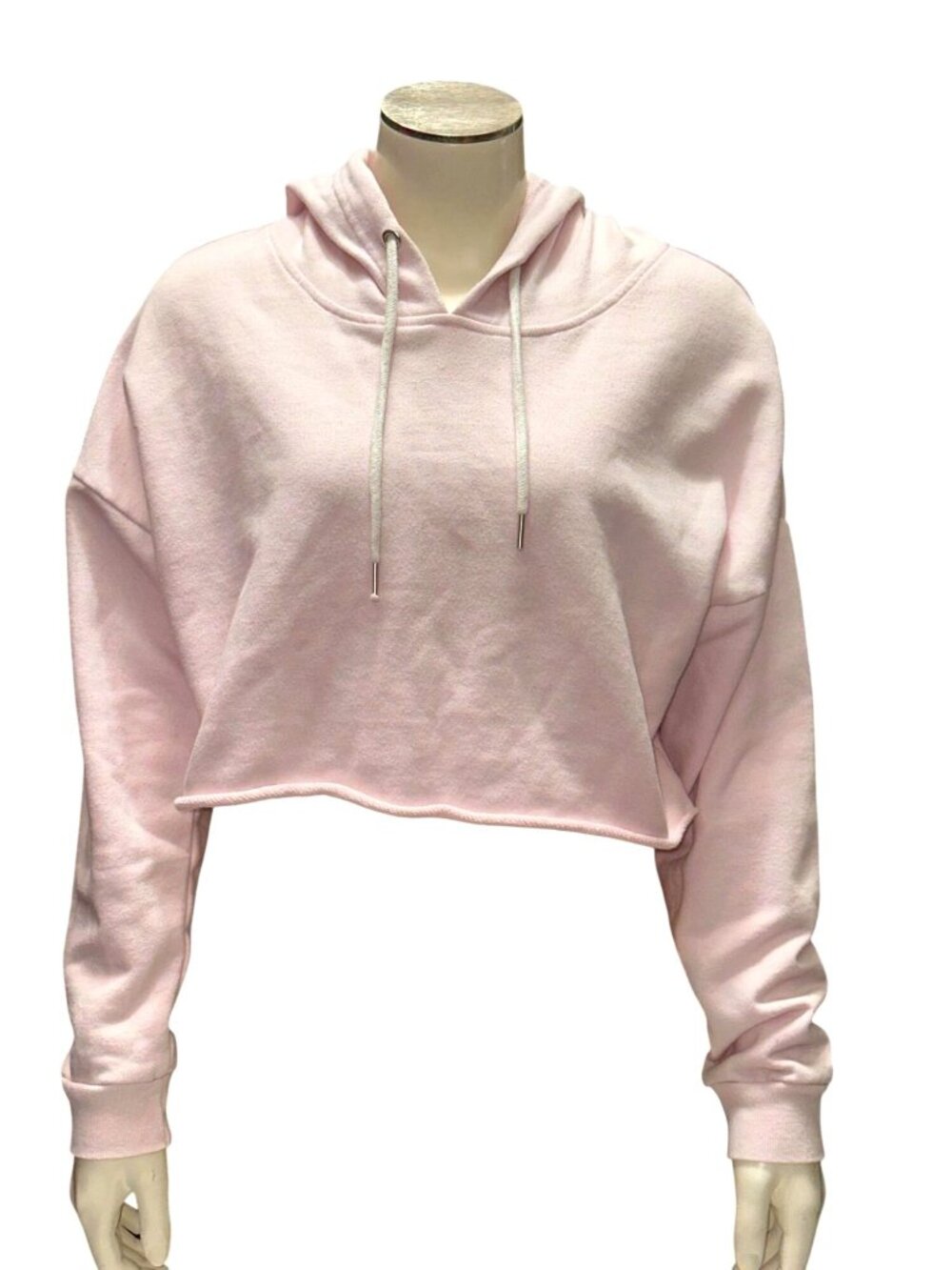 Forever 21 Size Large Light Pink Crop Hoodie Casual Lounge Streetwear Soft Vibes